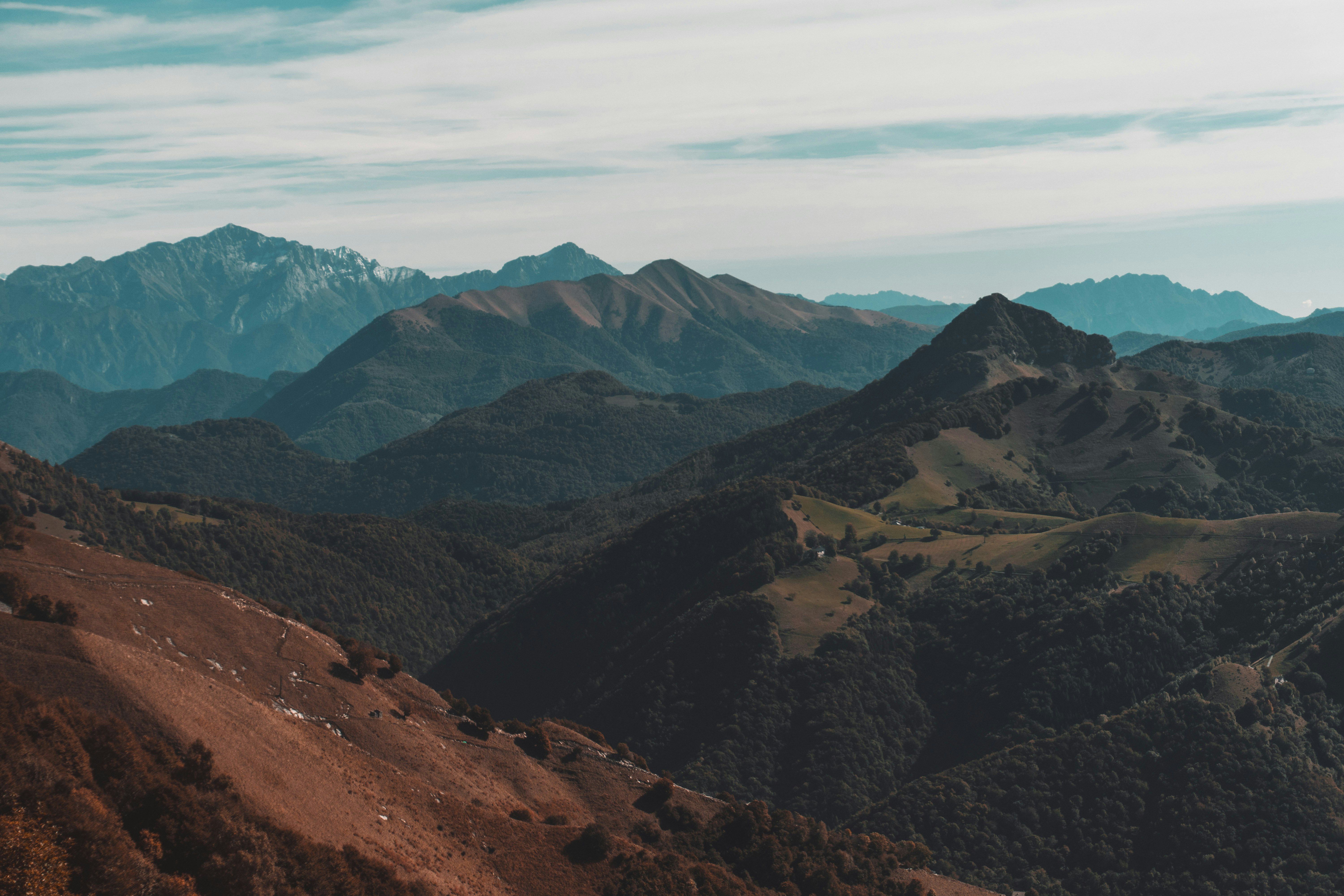 green and brown mountain ridge